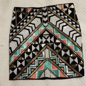 Express sequin mini skirt